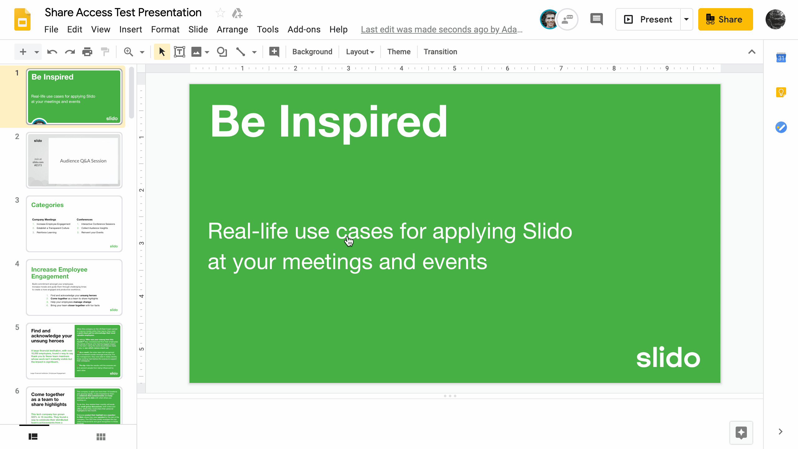 Share access to your Google Slides presentation